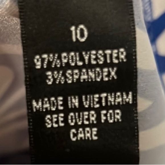 Alyx Blue and White Sleeveless Sheath Mini Dress size 10 - Picture 10 of 10